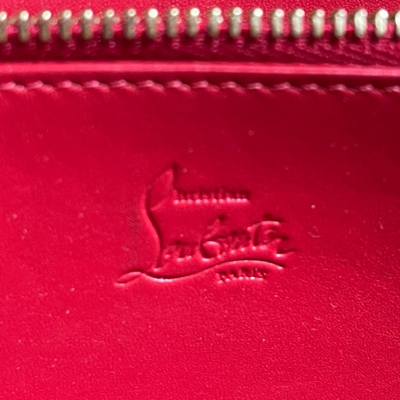 CHRISTIAN LOUBOUTIN zippy long wallet gold panettone spikes rose pink leather - Picture 10 of 14